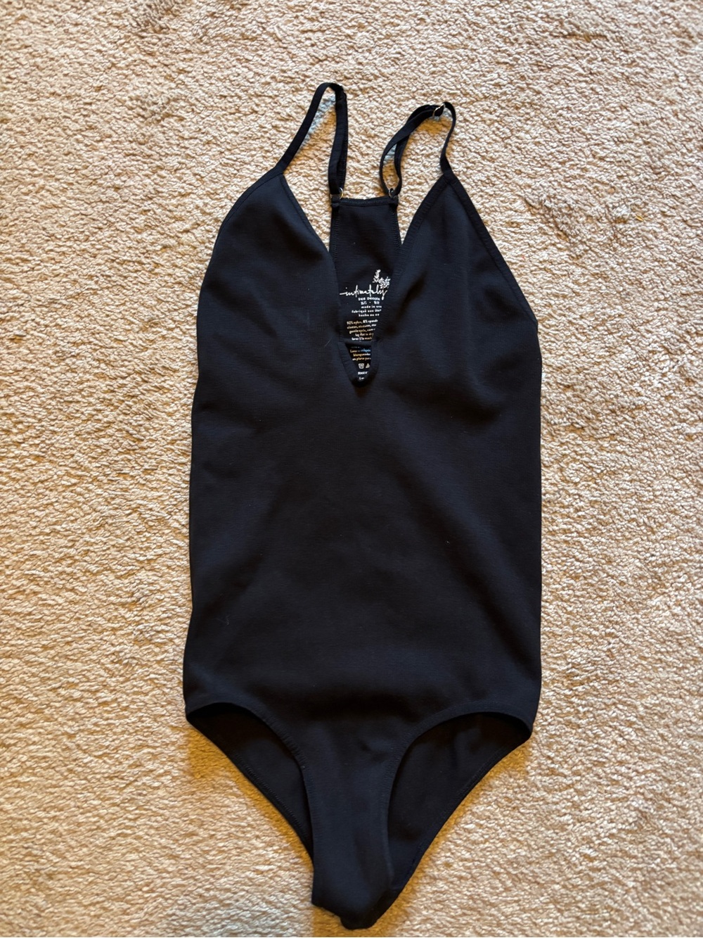 Free People Kids Black One-Piece Swimsuit with V-Neck